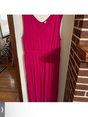 Old Navy Size 2x Bright Magenta V-Neck Sleeveless Maxi Dress